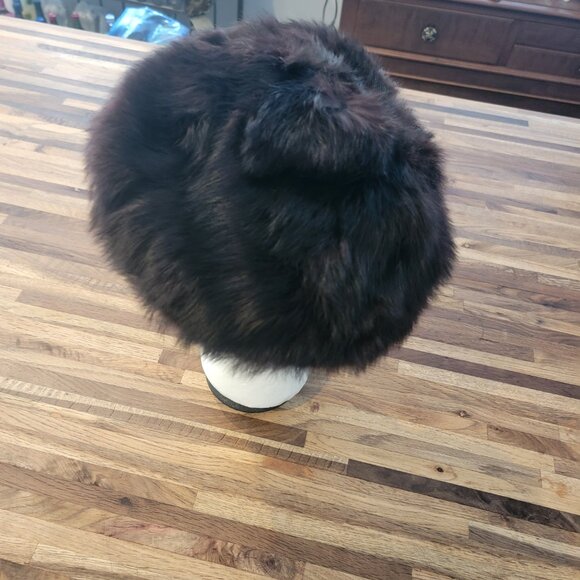 Vintage Ladies Mahogany Brown Real Fur Beret/Hat - Picture 2 of 13